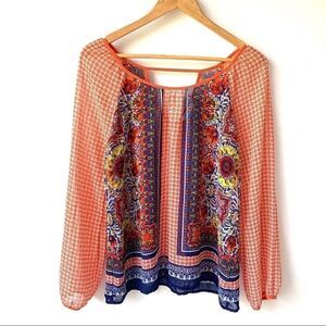 BLU PEPPER BOHO SHEER FLOWY TOP